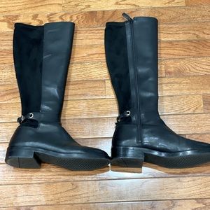 Cole Haan Gand OS knee high black leather boots.